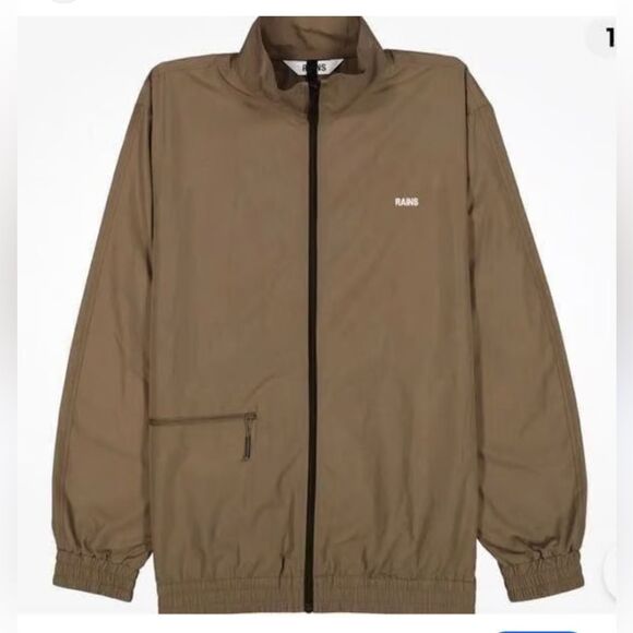 $125 RAINS WOVEN JACKET in Wood Size Large - Picture 3 of 9